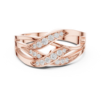 Multi-Row Pavé Diamond Crossover Ring