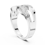Multi-Row Pavé Diamond Crossover Ring