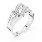 Multi-Row Pavé Diamond Crossover Ring