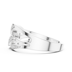 Multi-Row Pavé Diamond Crossover Ring