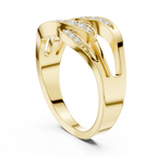 Multi-Row Pavé Diamond Crossover Ring