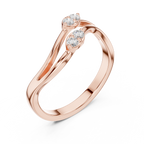 Round Diamond Twisted Bypass Ring