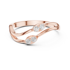 Round Diamond Twisted Bypass Ring