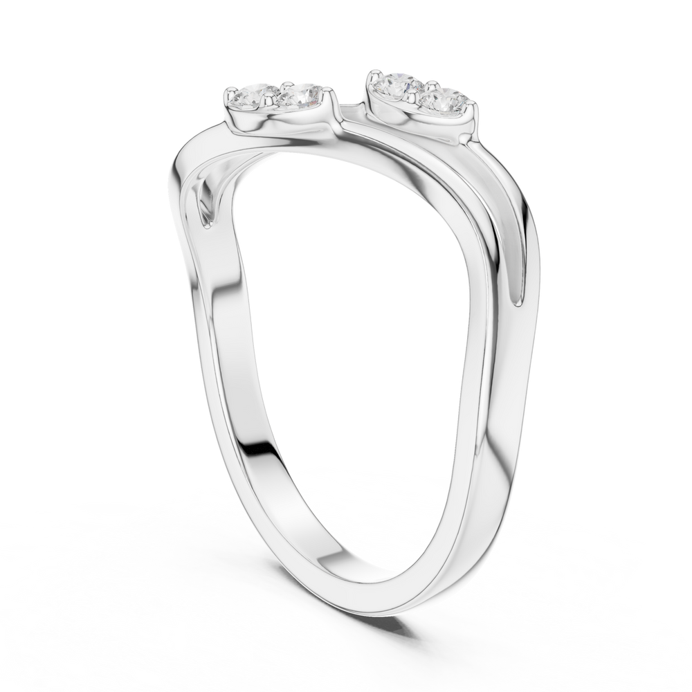 Round Diamond Twisted Bypass Ring