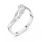 Round Diamond Twisted Bypass Ring