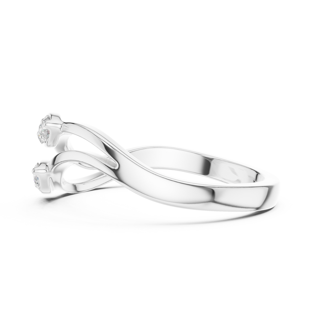 Round Diamond Twisted Bypass Ring