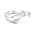 Round Diamond Twisted Bypass Ring