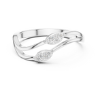 Round Diamond Twisted Bypass Ring