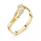 Round Diamond Twisted Bypass Ring