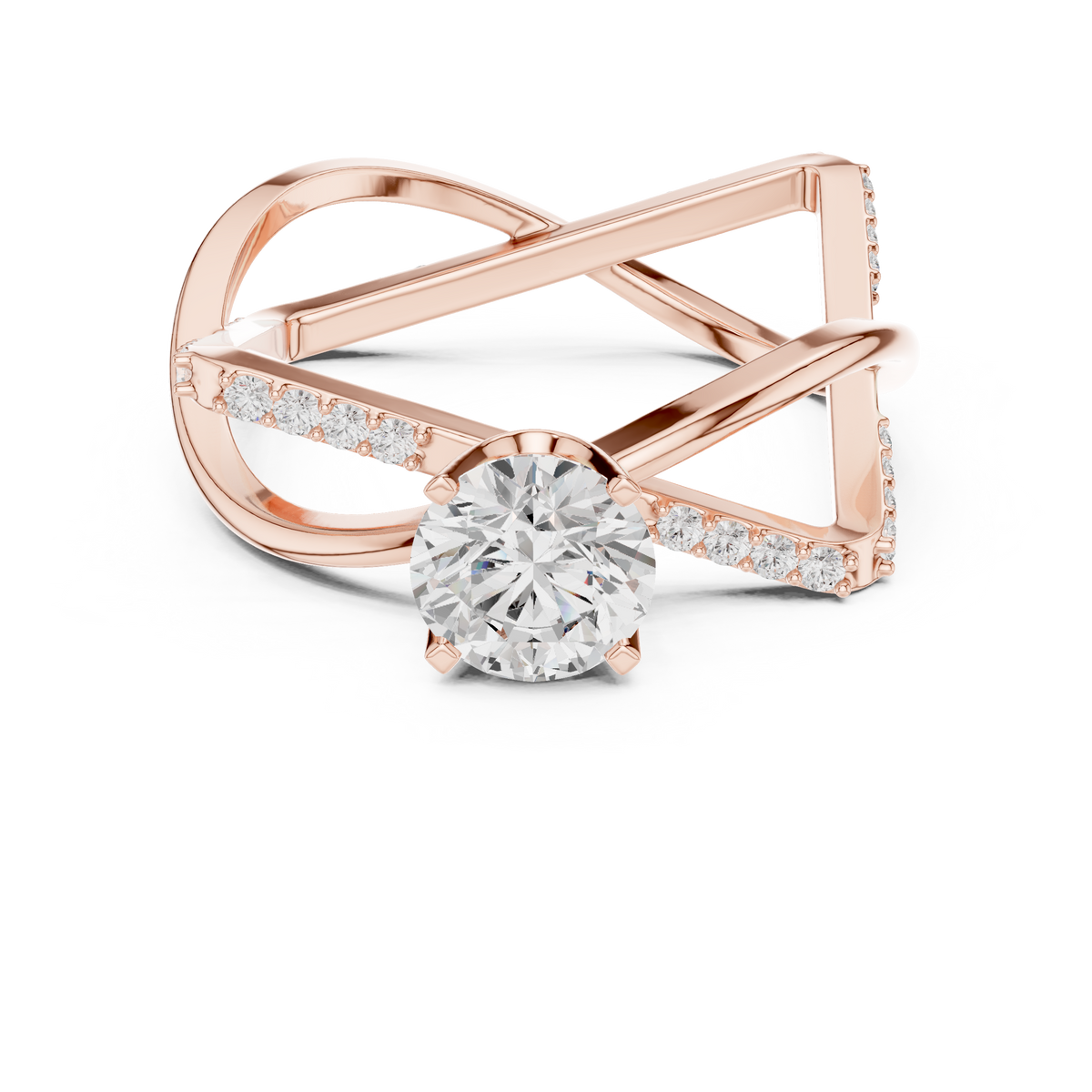 Twisted Halo Diamond Engagement Ring – view 5 of 12, lab grown diamond ring | Jewelix Atelier