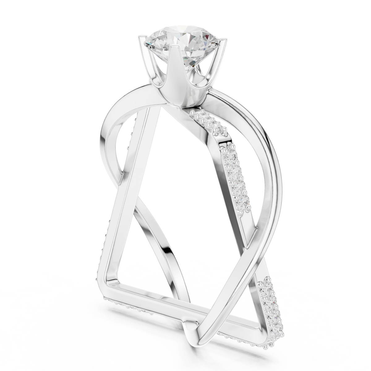 Twisted Halo Diamond Engagement Ring – view 2 of 12, lab grown diamond ring | Jewelix Atelier