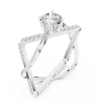 Twisted Halo Diamond Engagement Ring
