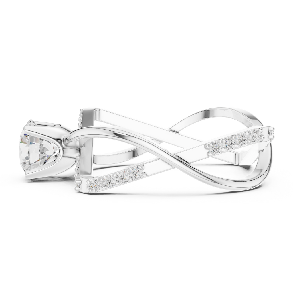 Twisted Halo Diamond Engagement Ring