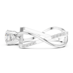 Twisted Halo Diamond Engagement Ring