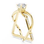 Twisted Halo Diamond Engagement Ring