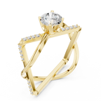 Twisted Halo Diamond Engagement Ring