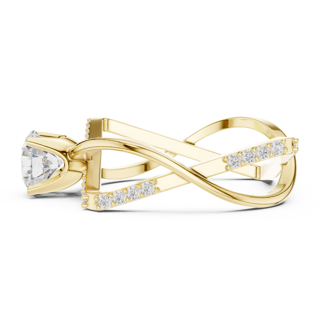 Twisted Halo Diamond Engagement Ring