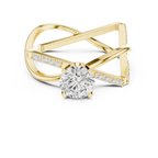 Twisted Halo Diamond Engagement Ring