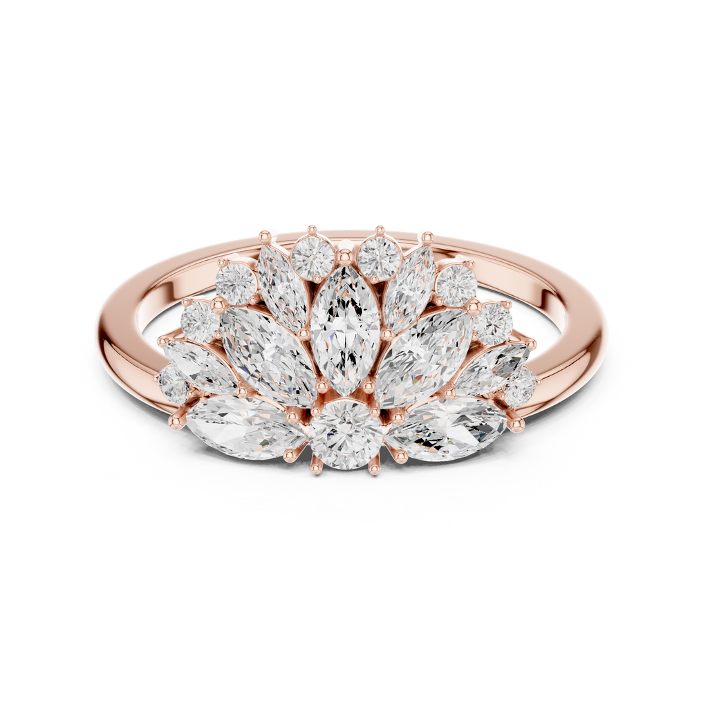 Marquise Floral Diamond Cluster Ring