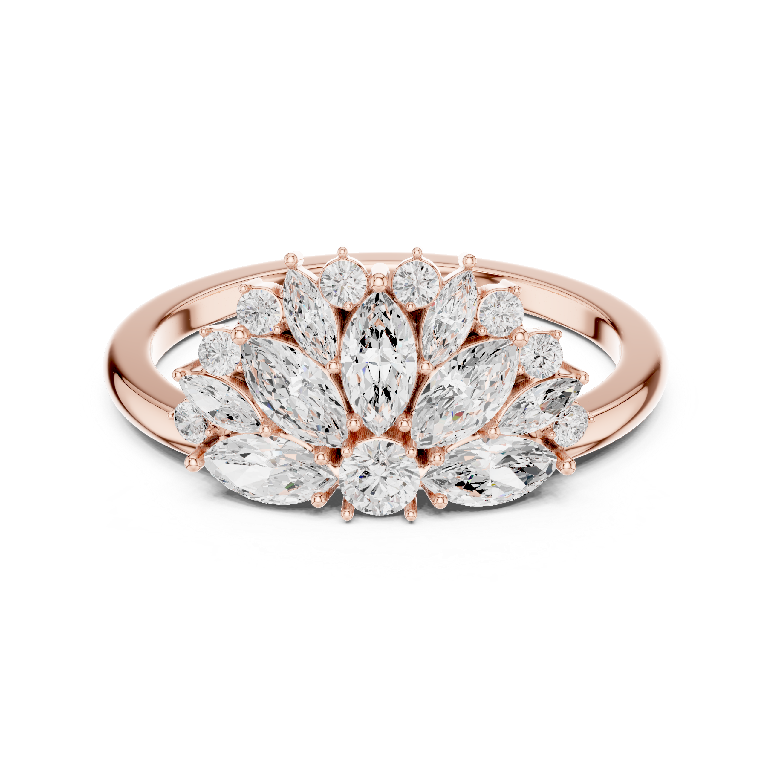 Marquise Floral Diamond Cluster Ring
