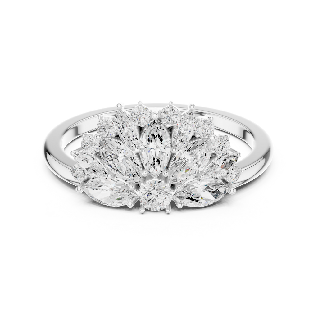 Marquise Floral Diamond Cluster Ring