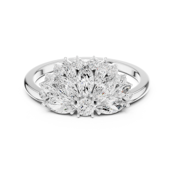 Marquise Floral Diamond Cluster Ring