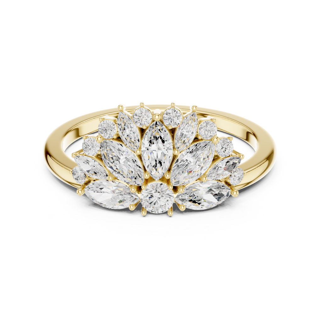 Marquise Floral Diamond Cluster Ring