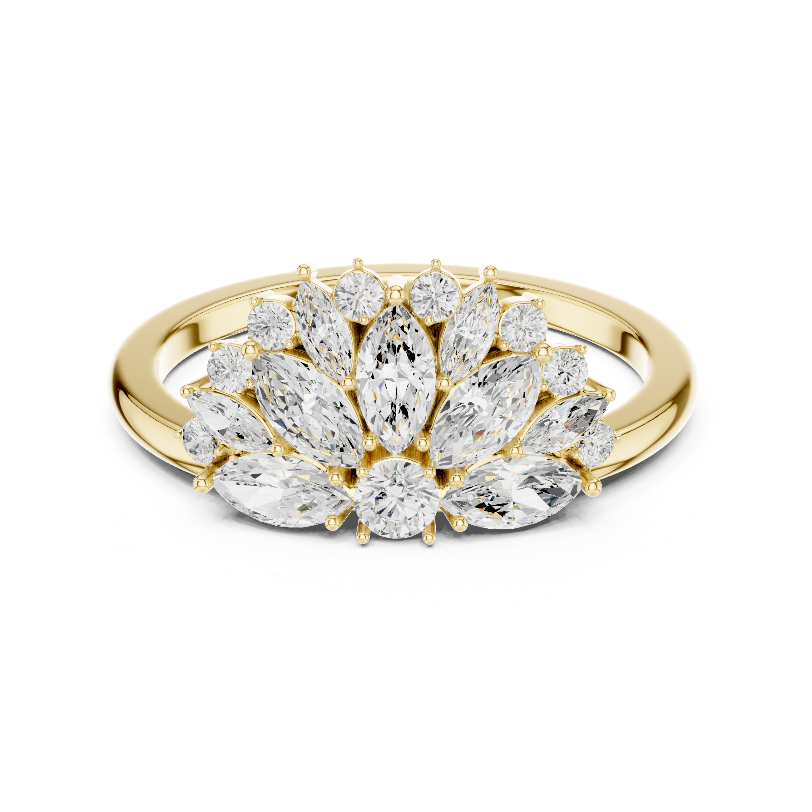 Marquise Floral Diamond Cluster Ring