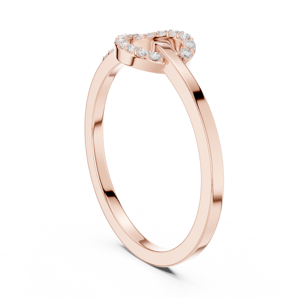 Round Diamond Open Circle Infinity Ring