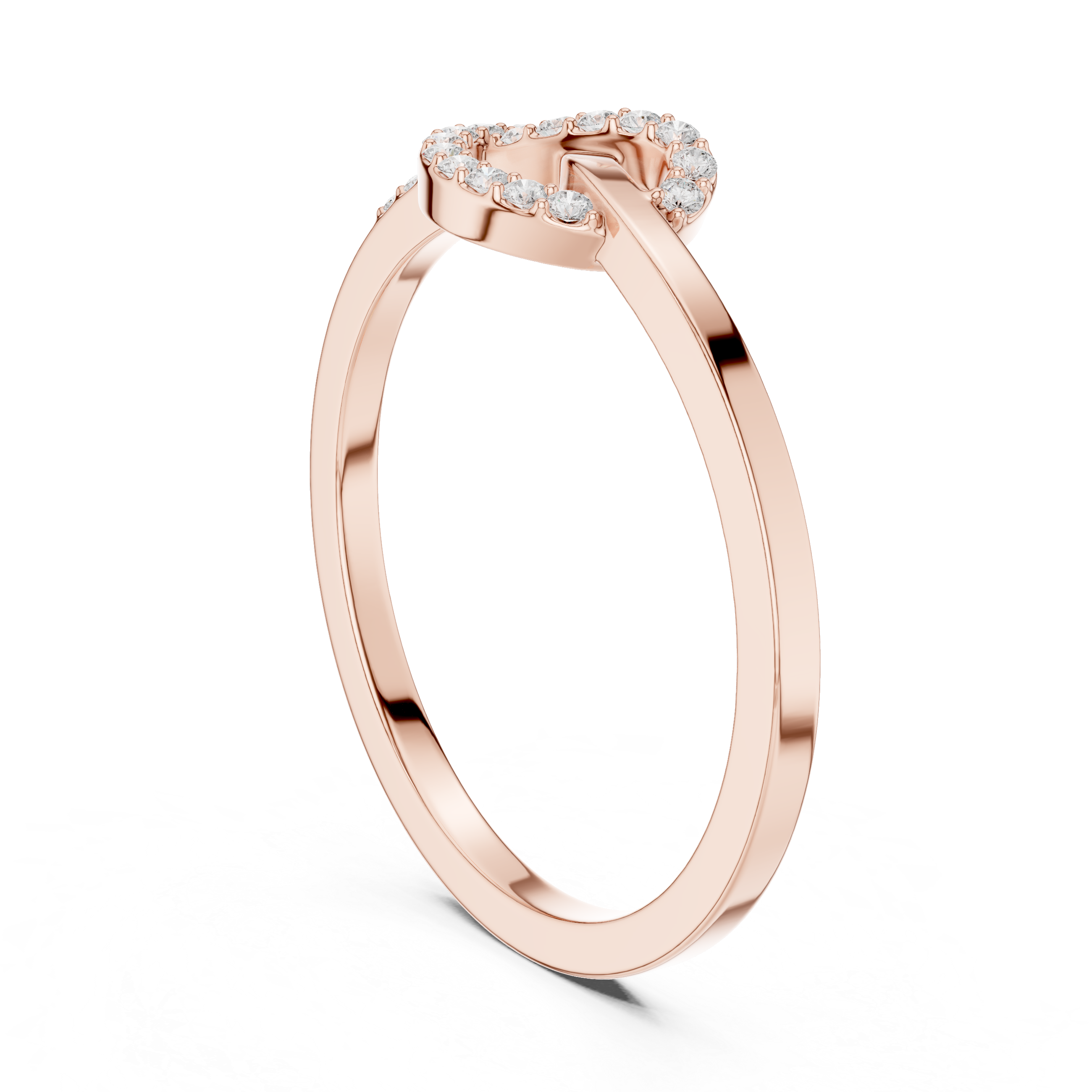 Round Diamond Open Circle Infinity Ring