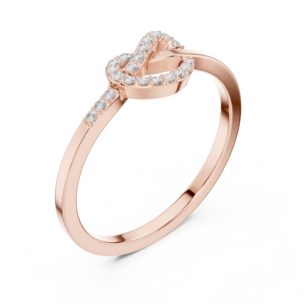 Round Diamond Open Circle Infinity Ring