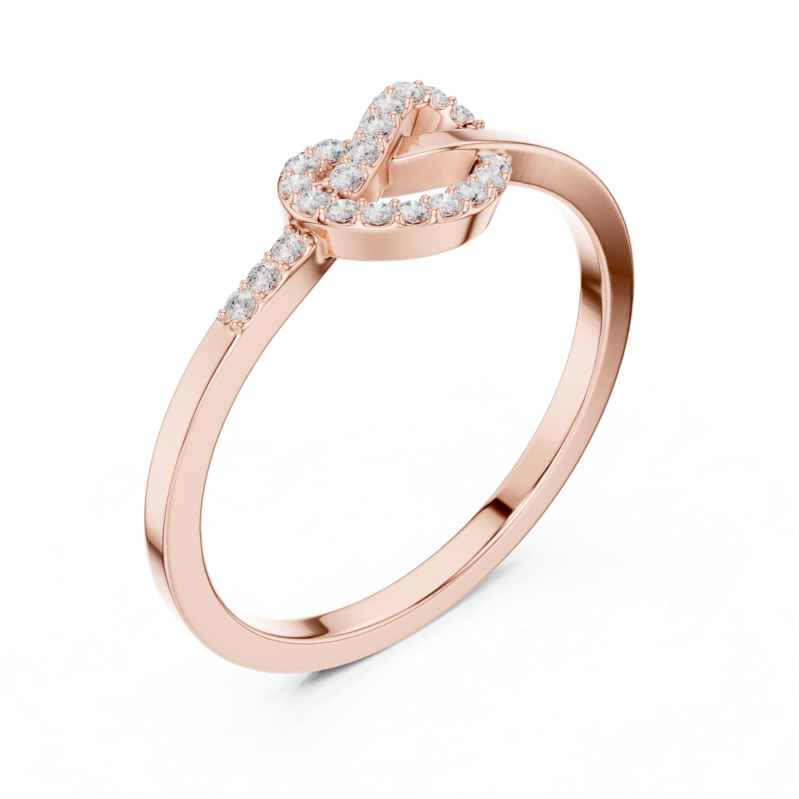 Round Diamond Open Circle Infinity Ring