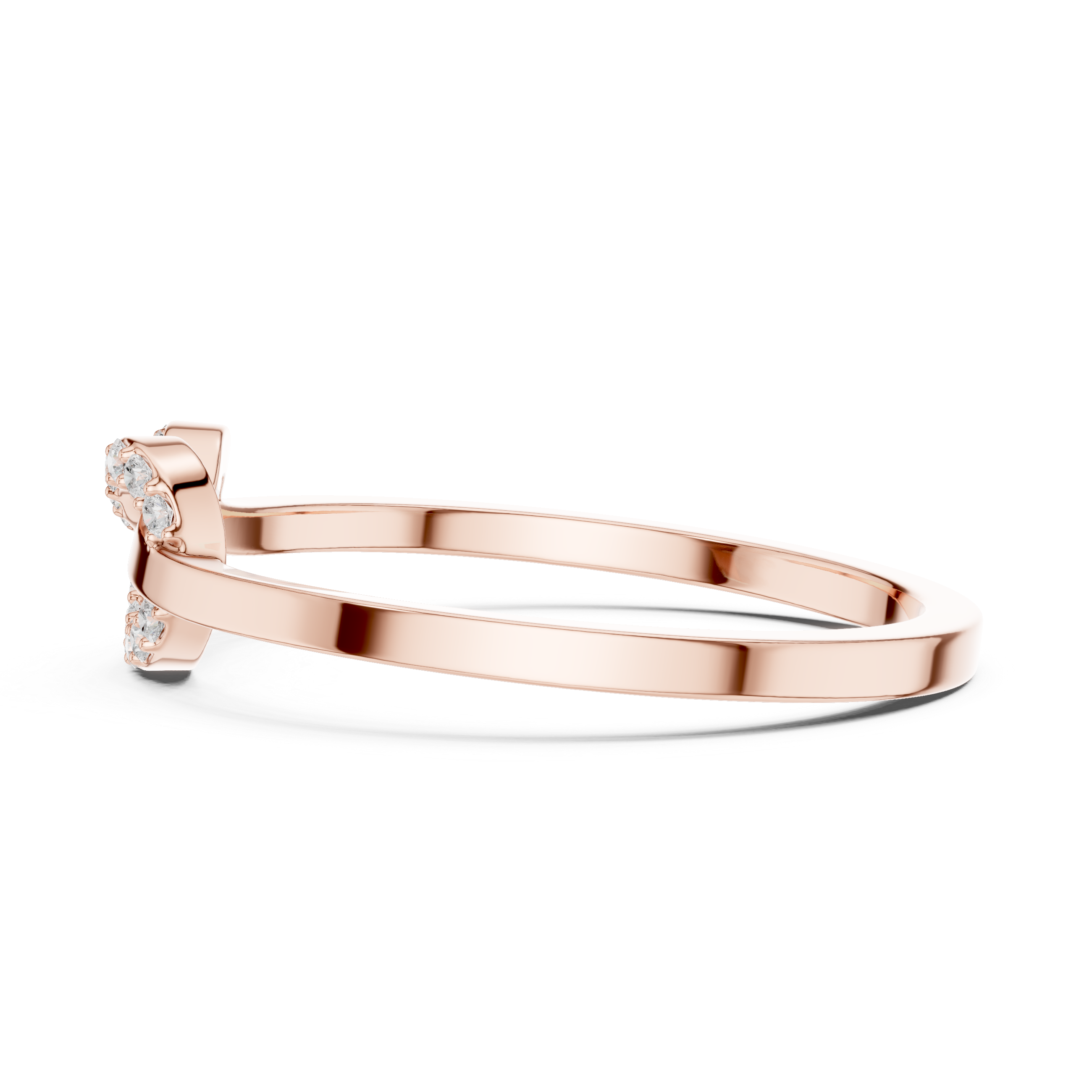 Round Diamond Open Circle Infinity Ring