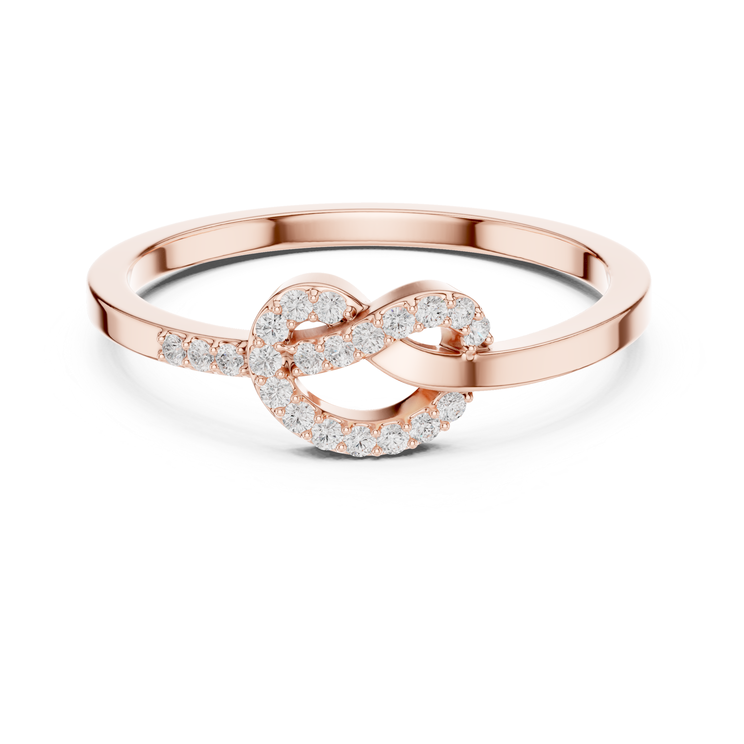 Round Diamond Open Circle Infinity Ring