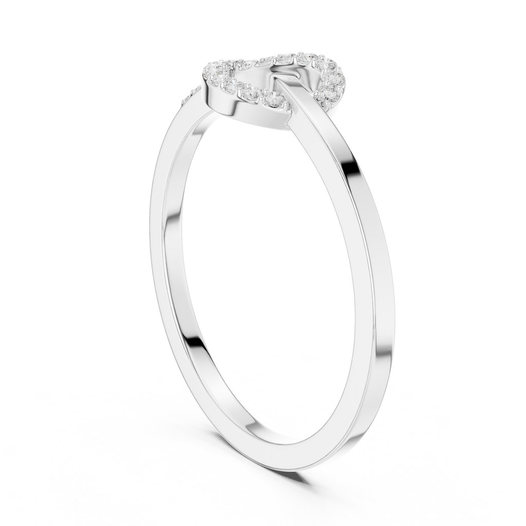 Round Diamond Open Circle Infinity Ring