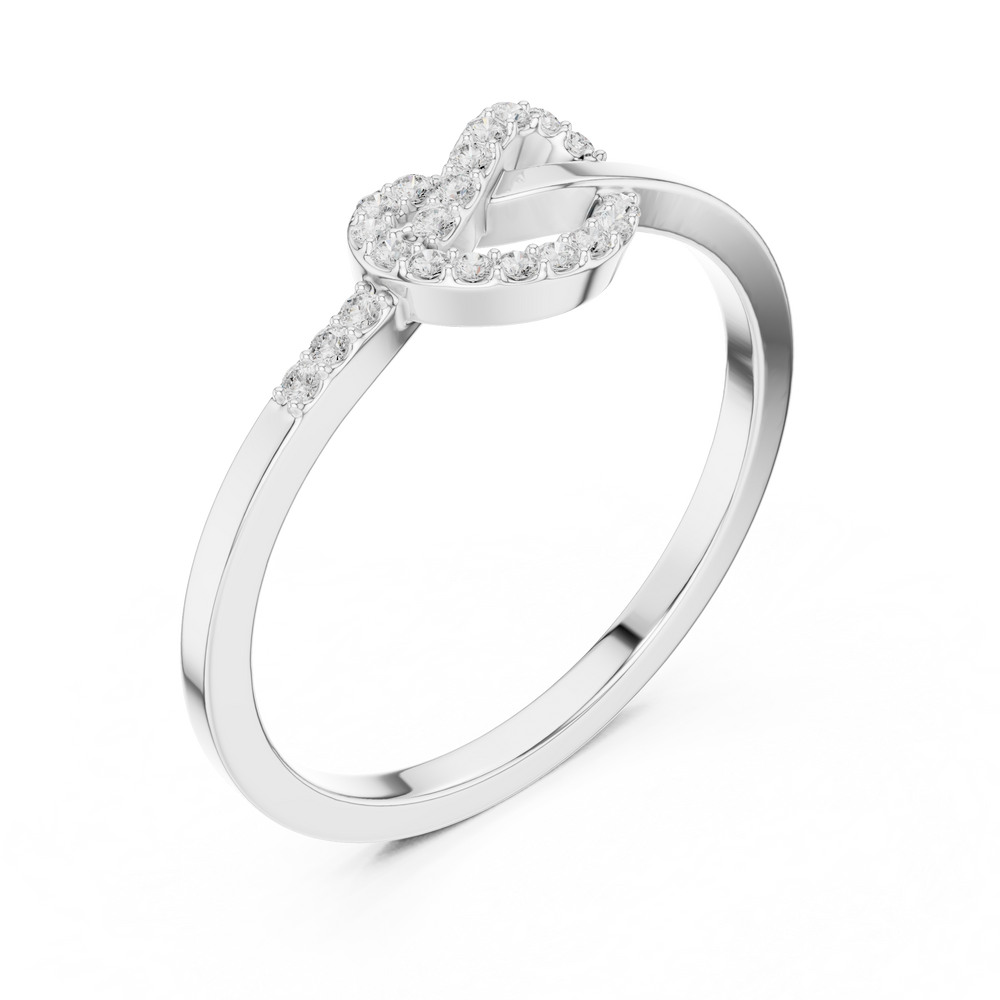 Round Diamond Open Circle Infinity Ring