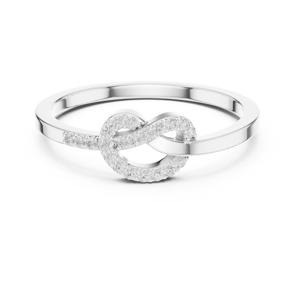 Round Diamond Open Circle Infinity Ring