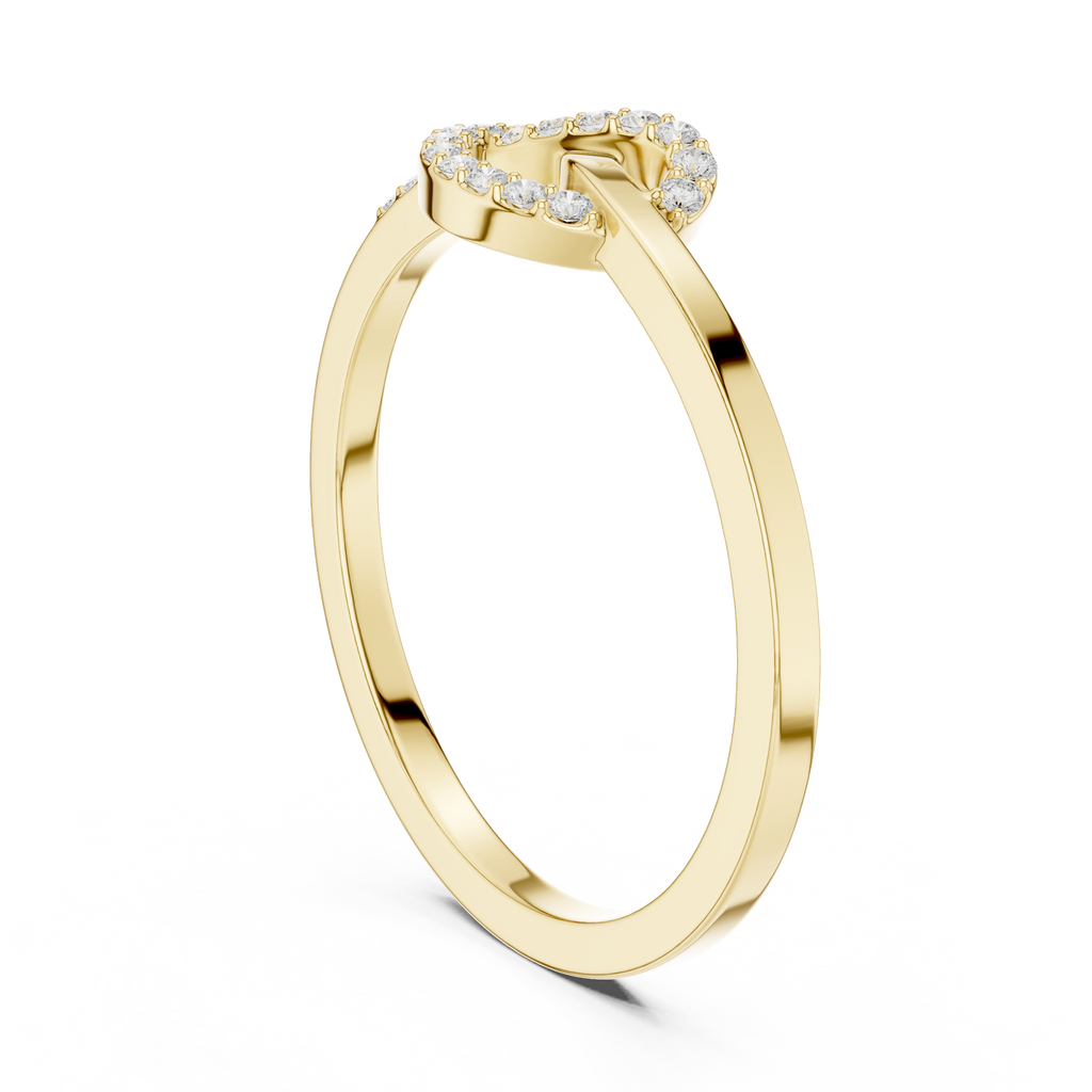 Round Diamond Open Circle Infinity Ring