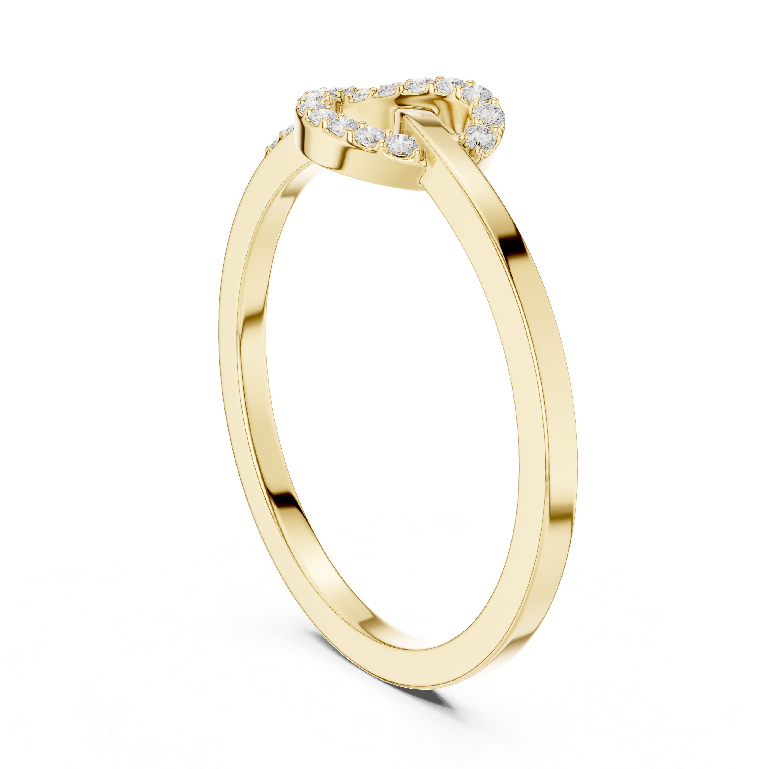 Round Diamond Open Circle Infinity Ring