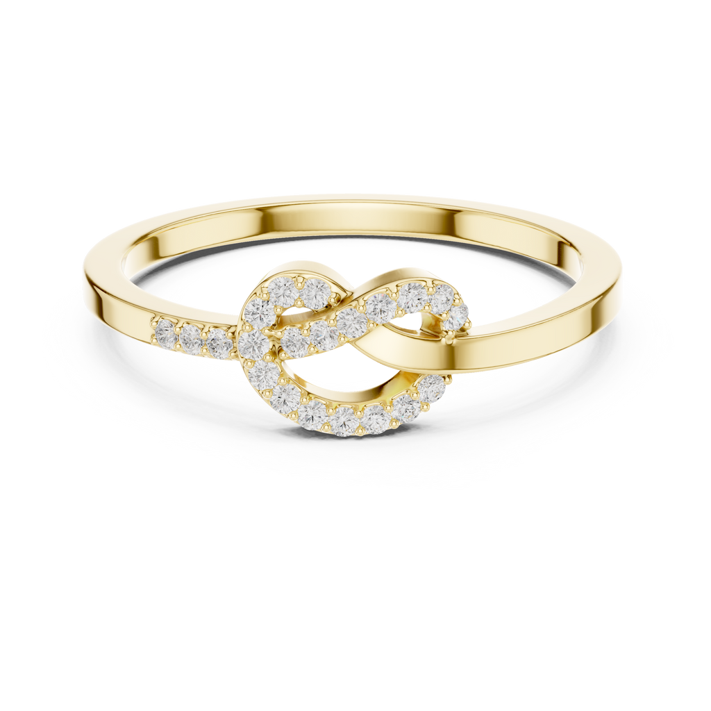 Round Diamond Open Circle Infinity Ring