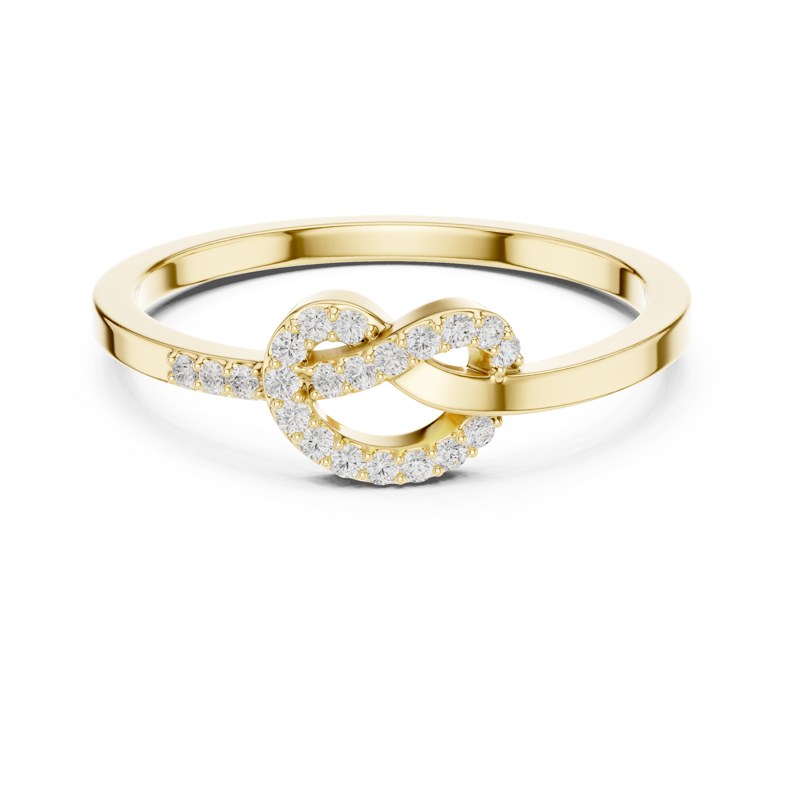 Round Diamond Open Circle Infinity Ring