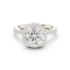 2.48 CT Round Cut Diamond Halo Pavé Engagement Ring
