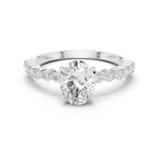 Oval Cut Diamond Engagement Ring with Bubble Band