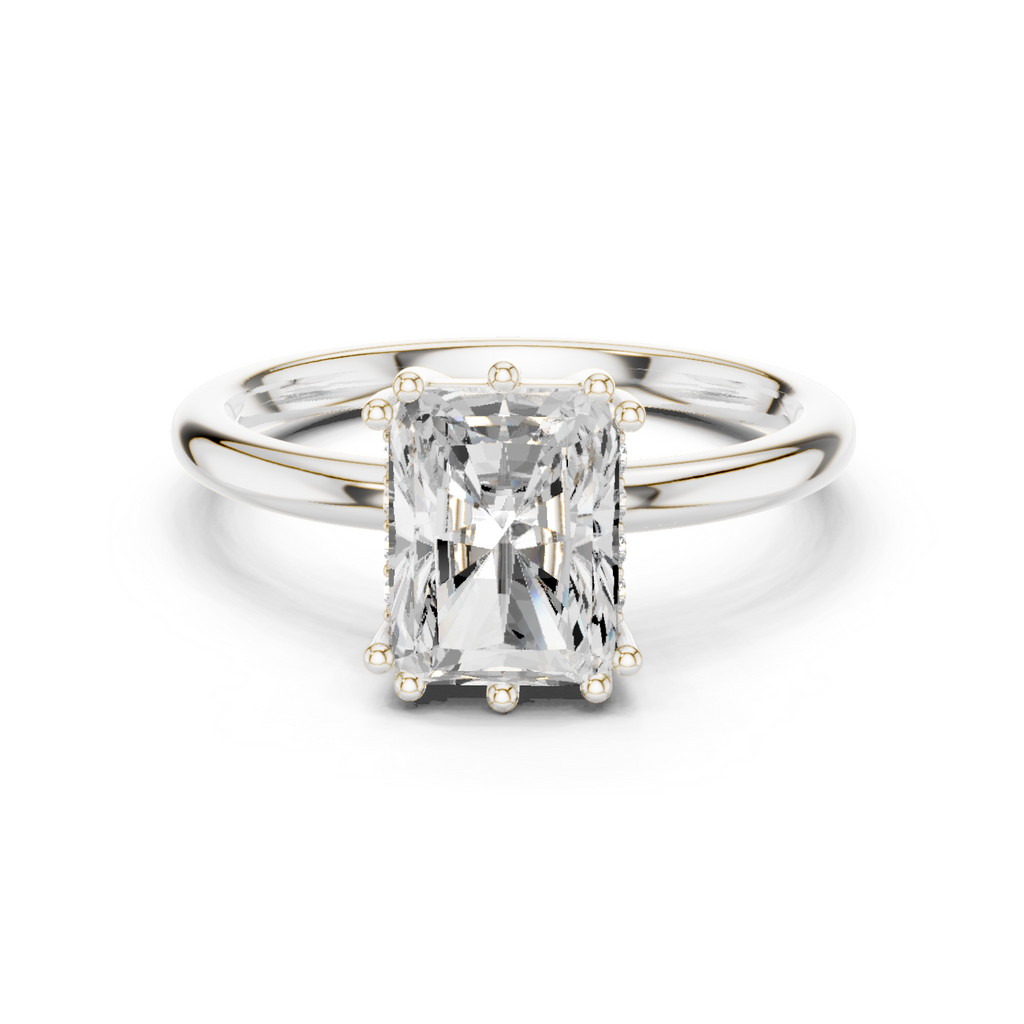 Radiant Cut Solitaire Engagement Ring with Hidden Diamond Gallery