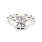 Radiant Cut Solitaire Engagement Ring with Hidden Diamond Gallery