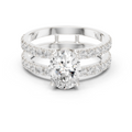 Oval Cut Double Band Diamond Engagement Ring