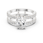 Oval Cut Double Band Diamond Engagement Ring