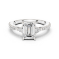 Emerald Cut Three Stone Diamond Engagement Ring