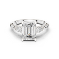 Emerald Cut Diamond Three Stone Vintage Engagement Ring