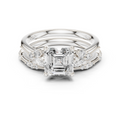 Asscher Cut Diamond Bridal Ring Set